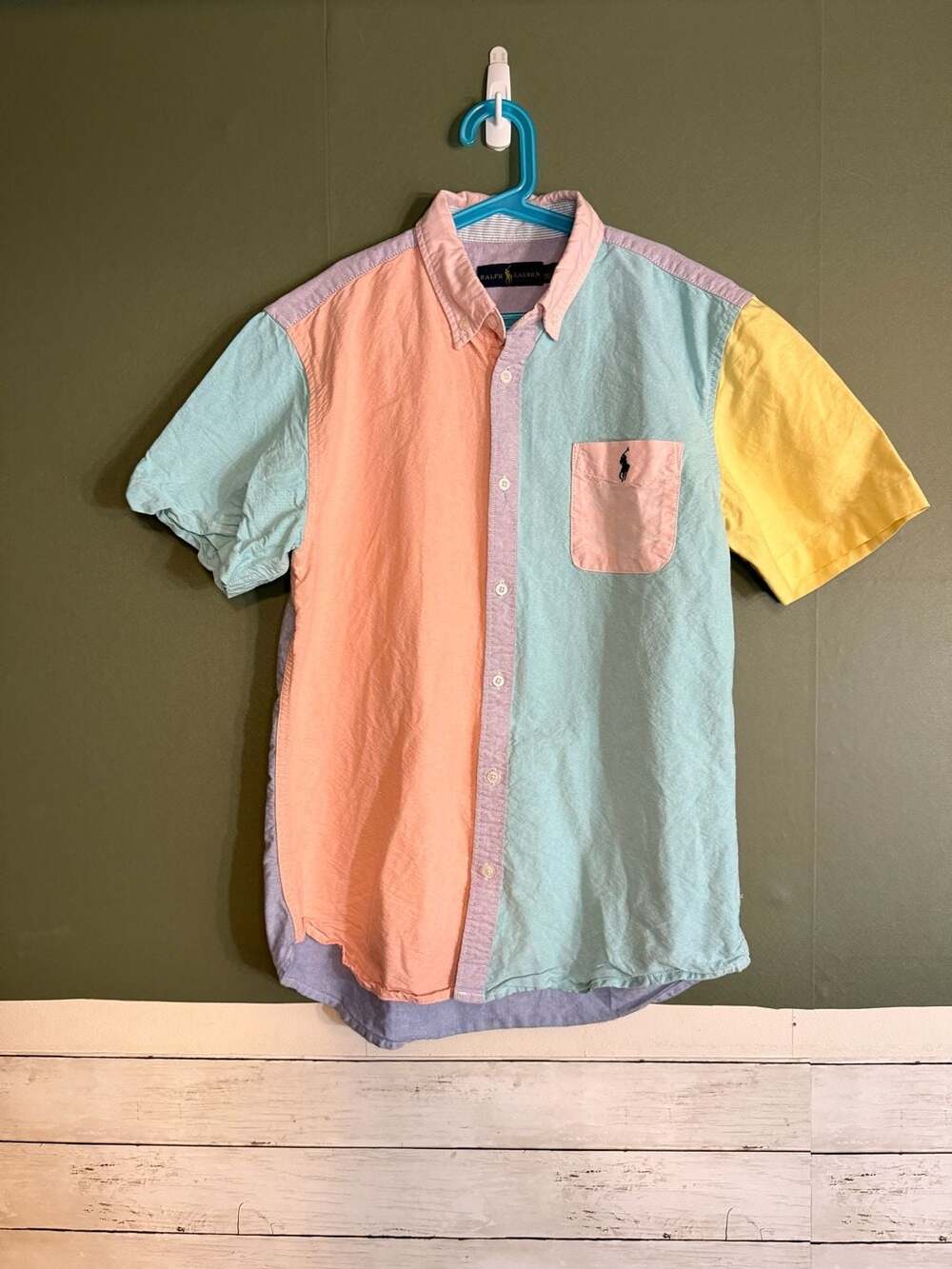 Polo Ralph Lauren Oxford Fun Shirt Size L Colorway Patchwork